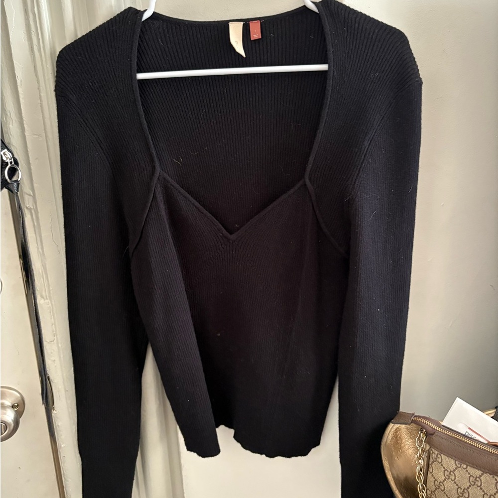 Pilcro black sweetheart sweater top